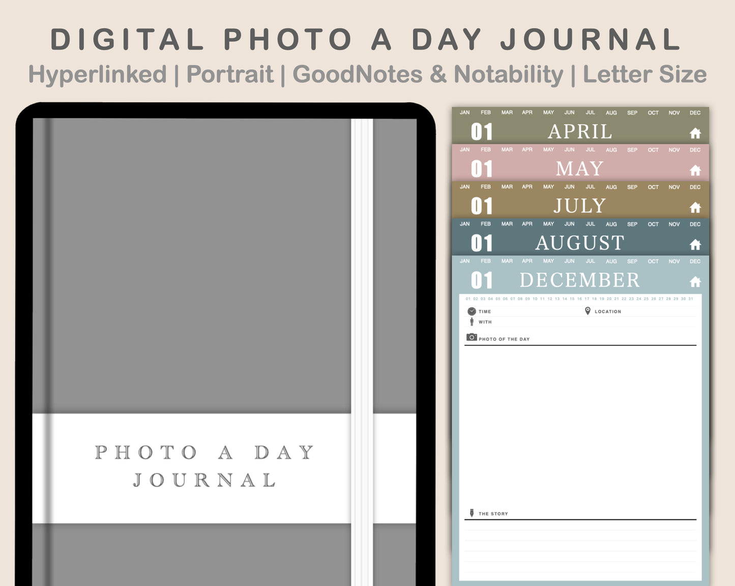 Digital Photo a Day Journal - Neutral