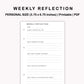 Personal Inserts - Weekly Reflection