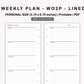 Personal Inserts - Weekly Plan - WO2P - Lined
