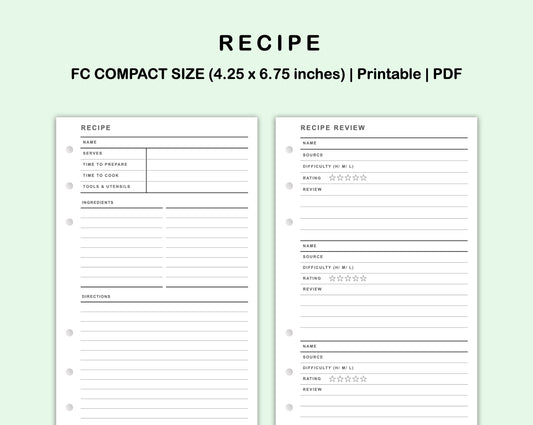 FC Compact Inserts - Recipe