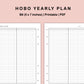 B6 Inserts - Yearly Plan - Hobonichi