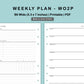 B6 Wide Inserts - Weekly Plan - WO2P - with Habit Tracker