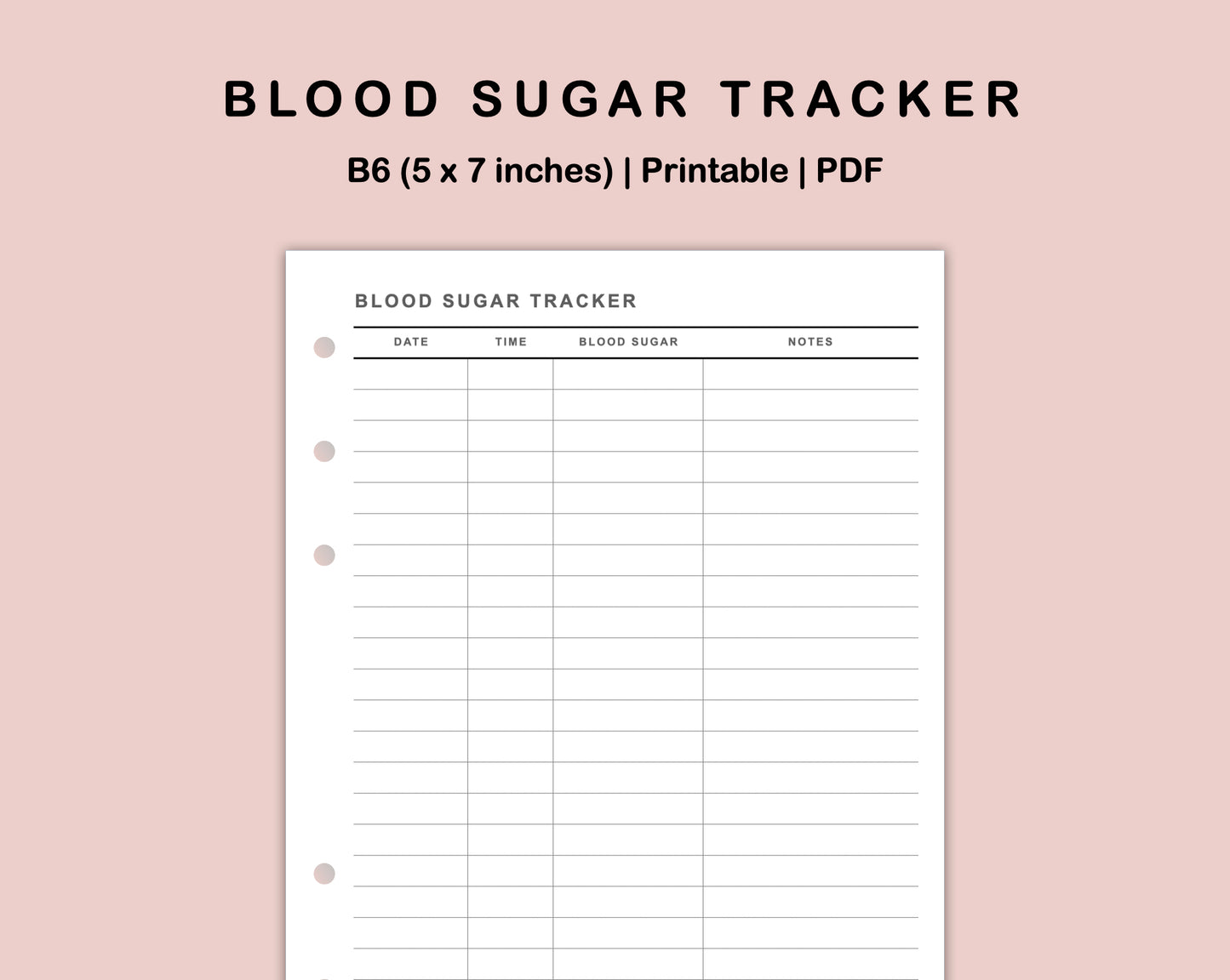 B6 Inserts - Blood Sugar Tracker
