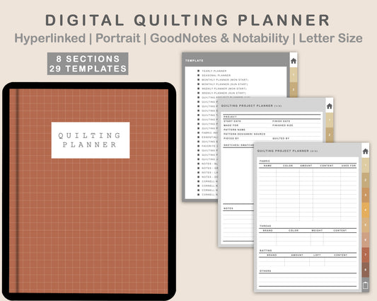 Digital Quilting Planner - Warm