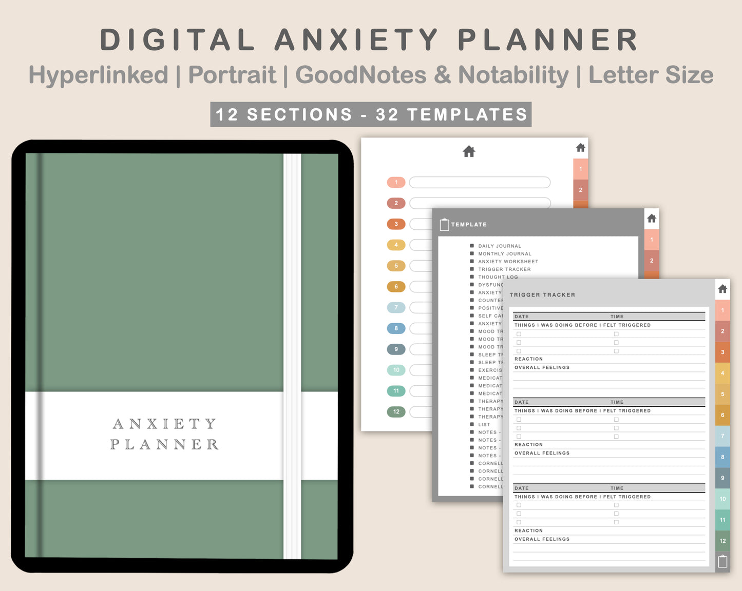 Digital Anxiety Journal - Boho