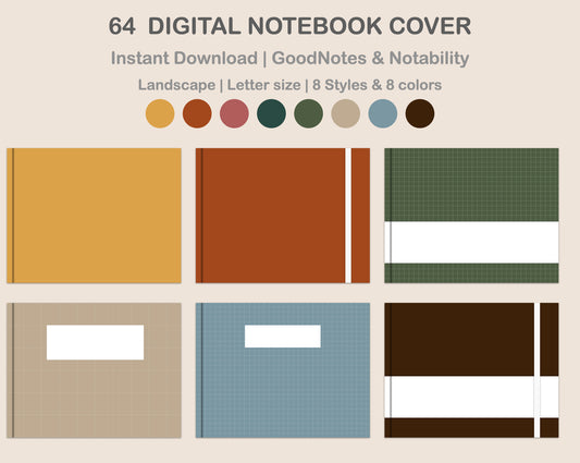Digital Notebook Cover - Landscape - Retro