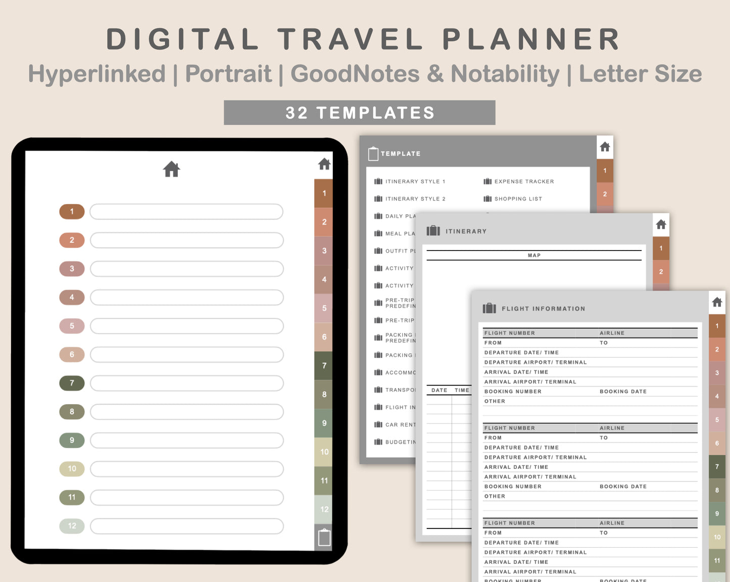 Digital Travel Planner - Portrait - Neutral
