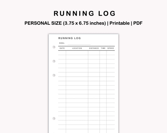 Personal Inserts - Running Log