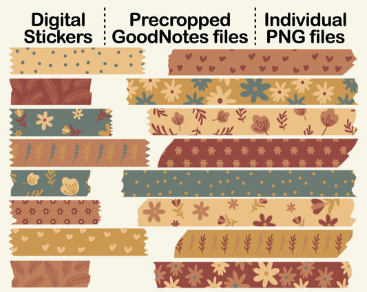 Digital Washi Tape - Boho Floral
