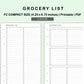 FC Compact Inserts - Grocery List