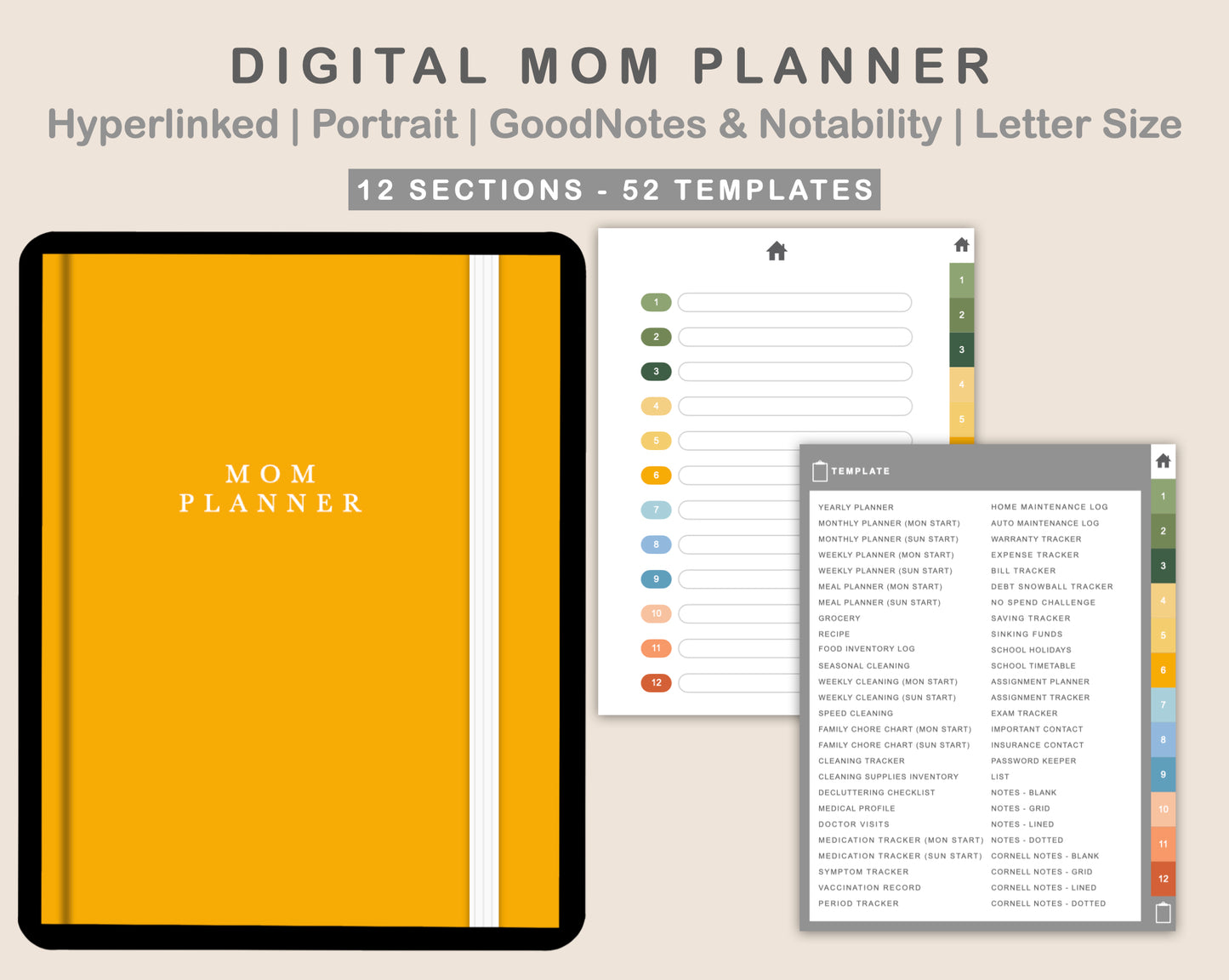 Digital Mom Planner - Bright