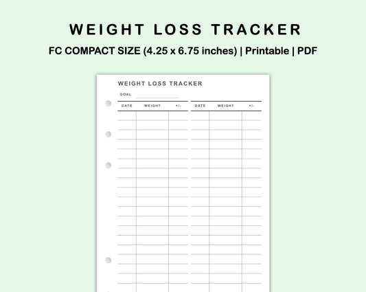 FC Compact Inserts - Weight Loss Tracker