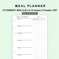 FC Compact Inserts - Meal Planner with Grocery List