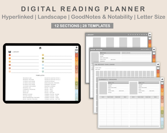 Digital Reading Planner - Landscape - Autumn