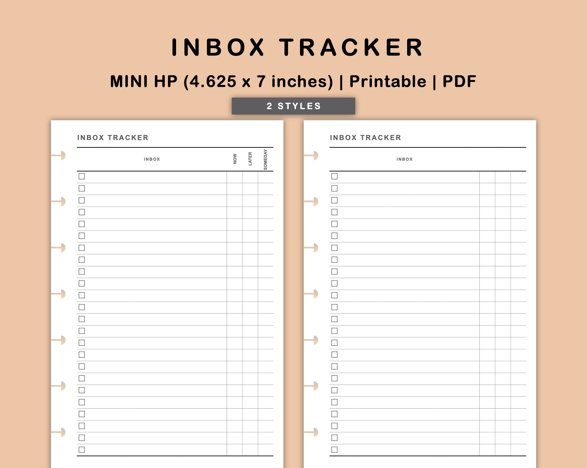Planner Inbox Notebook Mini Happy Planner Inserts - Inbox Tracker – kjunstudio
