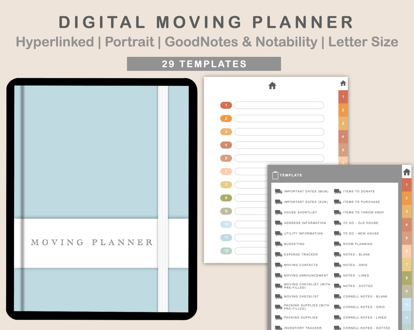 Digital Moving Planner - Autumn