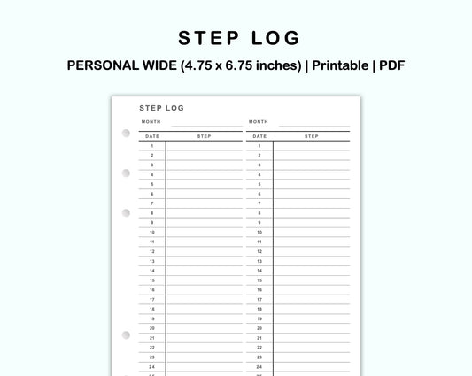 Personal Wide Inserts - Step Log