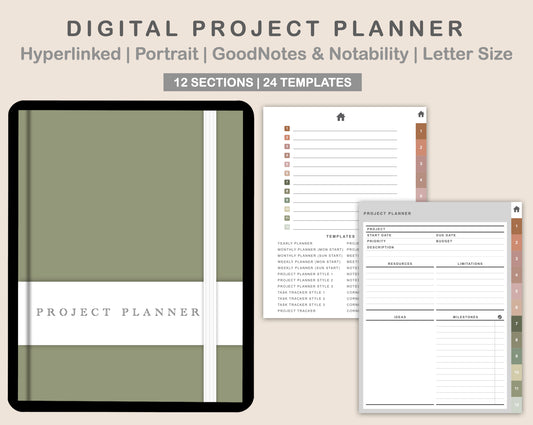 Digital Project Planner - Portrait - Neutral