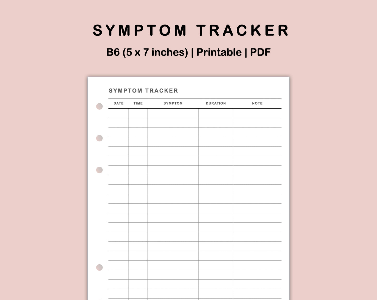 B6 Inserts - Symptom Tracker