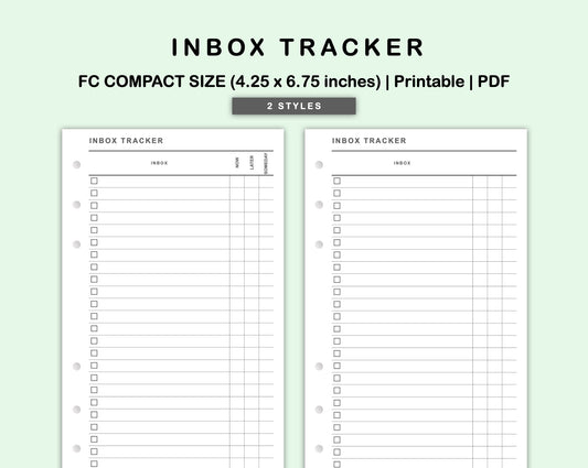 FC Compact Inserts - Inbox Tracker