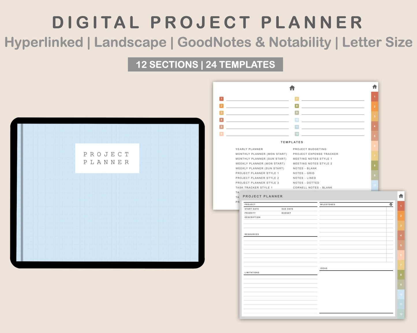 Digital Project Planner - Landscape - Autumn