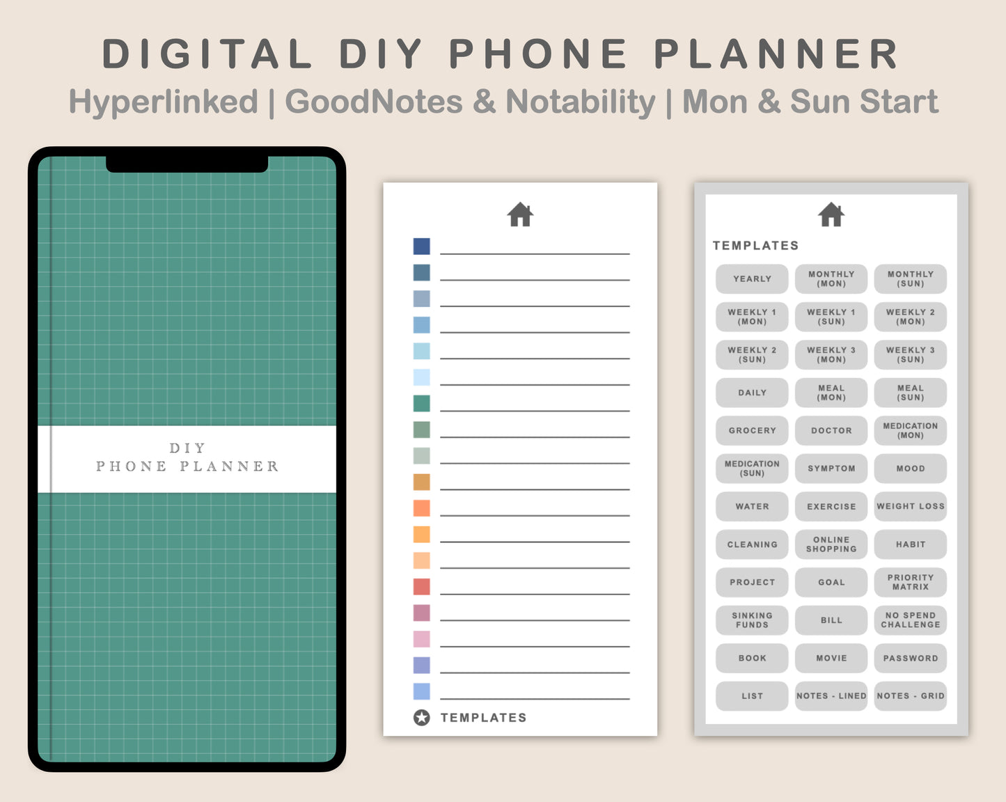 Digital Phone Planner DIY - Spring