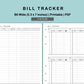 B6 Wide Inserts - Bill Tracker