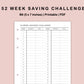 B6 Inserts - 52 Week Saving Challenge