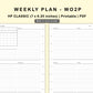 Classic HP Inserts - Weekly Plan - WO2P - with Calendar