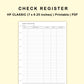 Classic HP Inserts - Check Register