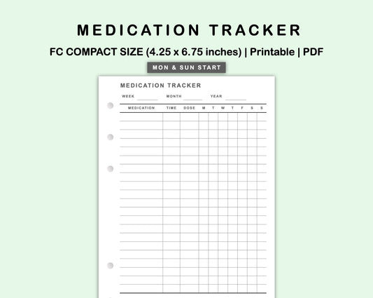 FC Compact Inserts - Medication Tracker