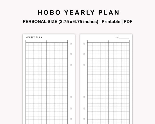 Personal Inserts - Yearly Plan - Hobonichi
