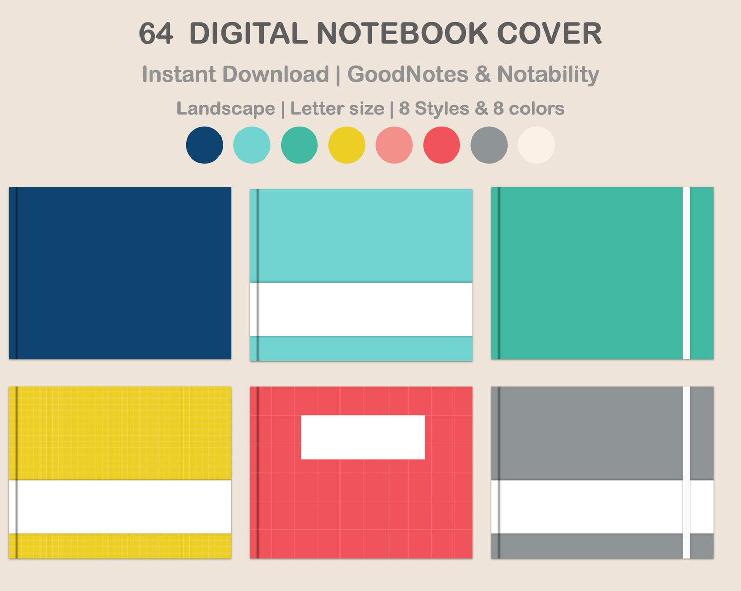 Digital Notebook Cover - Landscape - Colorful