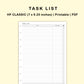 Classic HP Inserts - Task List