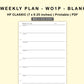 Classic HP Inserts - Weekly Plan - WO1P - Blank