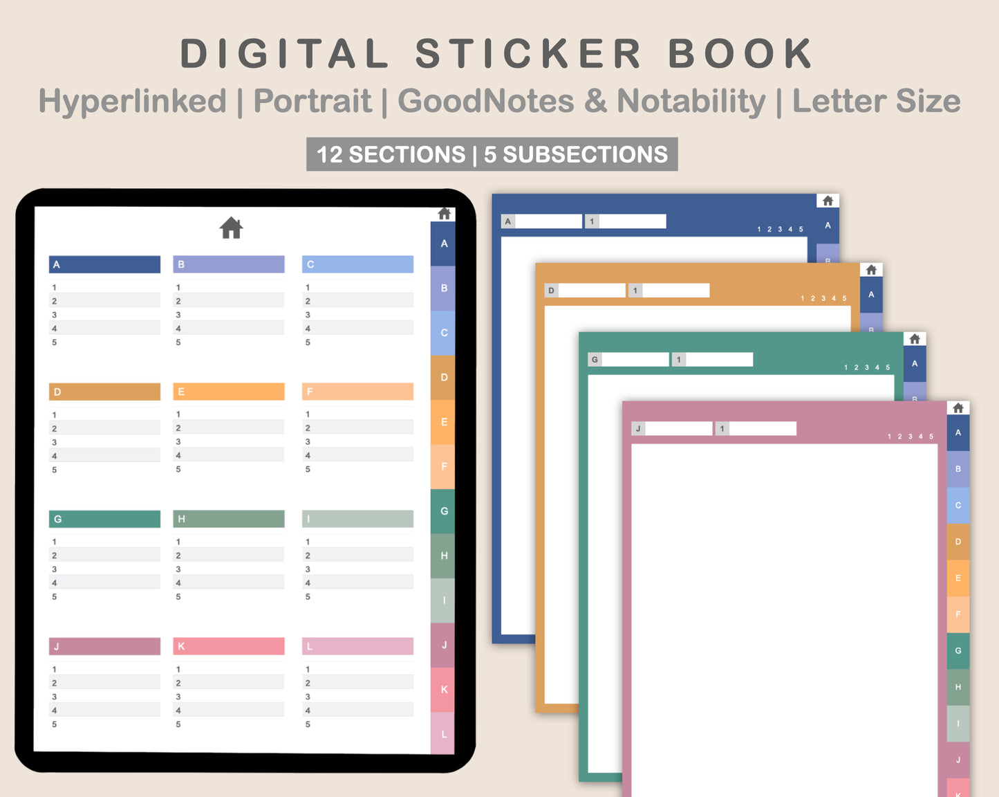 Digital Sticker Book - Portrait - Spring