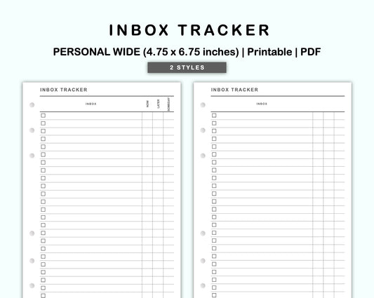 Personal Wide Inserts - Inbox Tracker