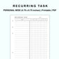 Personal Wide Inserts - Recurring Task