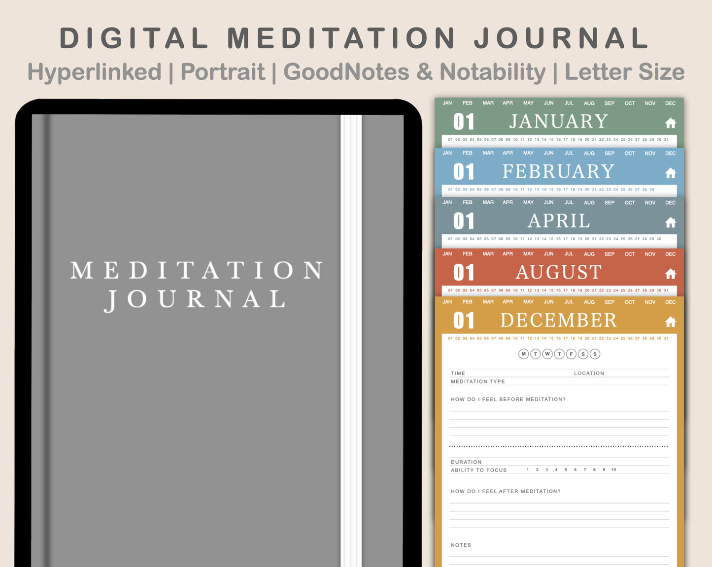 Digital Meditation Journal - Soft Boho