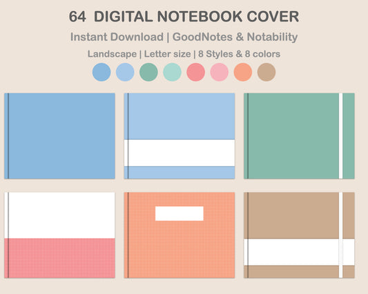 Digital Notebook Cover - Landscape - Pastel