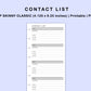 Skinny Classic HP Inserts - Contact List
