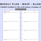 Skinny Classic HP Inserts - Weekly Plan - WO2P - Blank