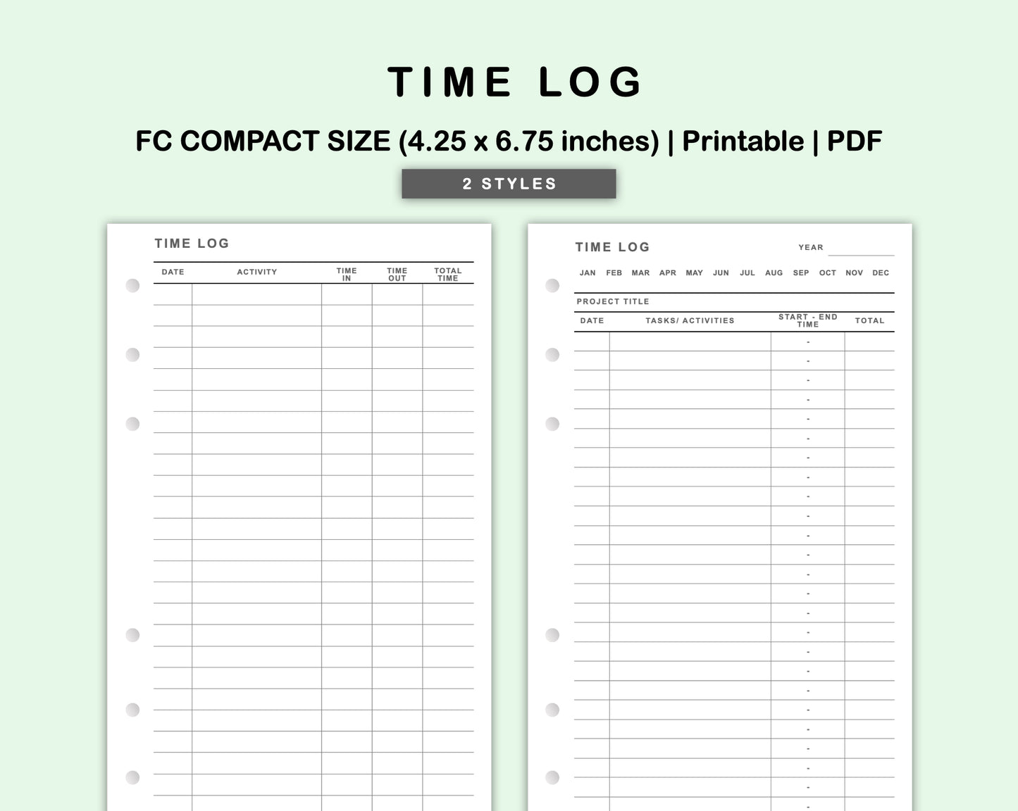 FC Compact Inserts - Time Log