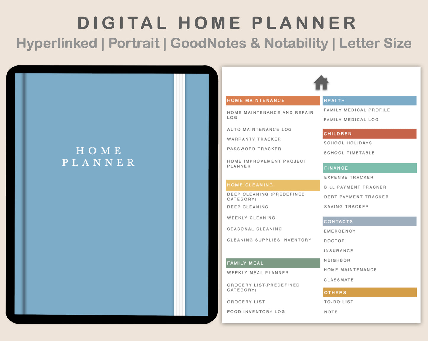 Digital Home Planner - Boho