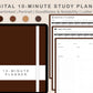 Digital 10 Minute Study Planner - Coffee Brown