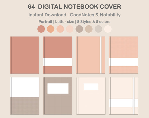 Digital Notebook Cover - Portrait - Neutral – kjunstudio