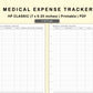 Classic HP Inserts - Medical Expense Tracker
