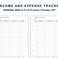 Personal Wide Inserts - Income and Expense Tracker