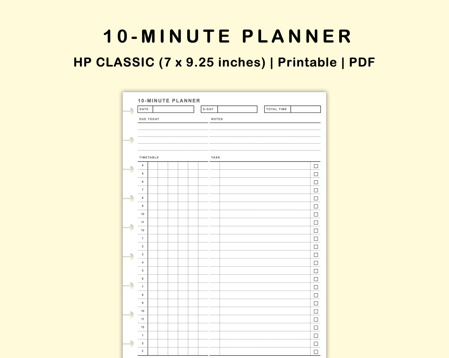 Classic HP Inserts - 10 Minute Tracker
