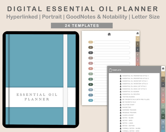Digital Essential Oil Planner - Muted